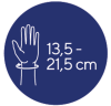 Csuklóátmérő: 13,5 - 21,5 cm